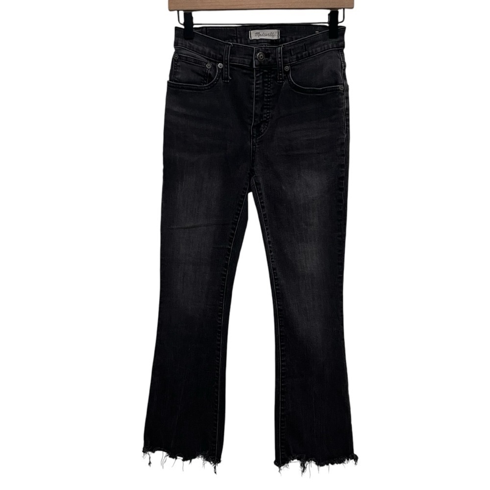 Madewell Black High-Rise Cropped Raw-Hem Jeans